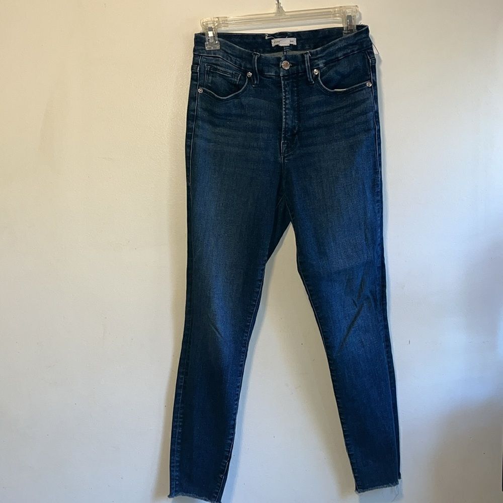 EXCELLENT CONDITION WOMEN’S 6/28 GOOD AMERICAN HI-WAIST RAW HEM SKINNY JEANS - Picture 2 of 9
